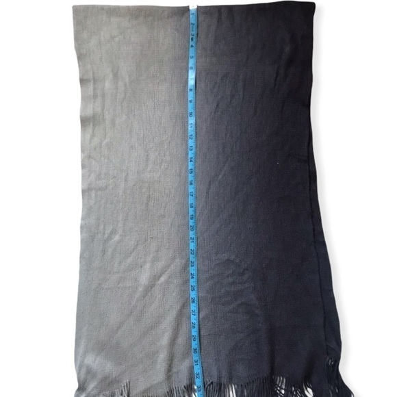 Wide Soft Navy & Grey Ombré Fringe Scarf - Picture 4 of 8
